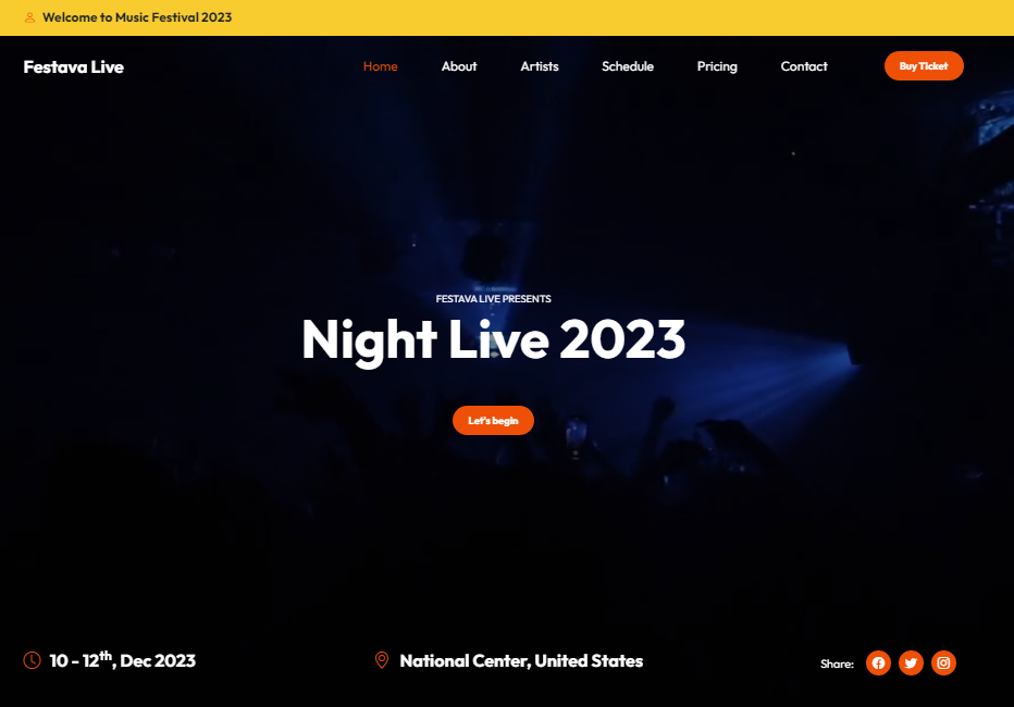 FestaveLive – Bootstrap 5 HTML5 Landing Page Template